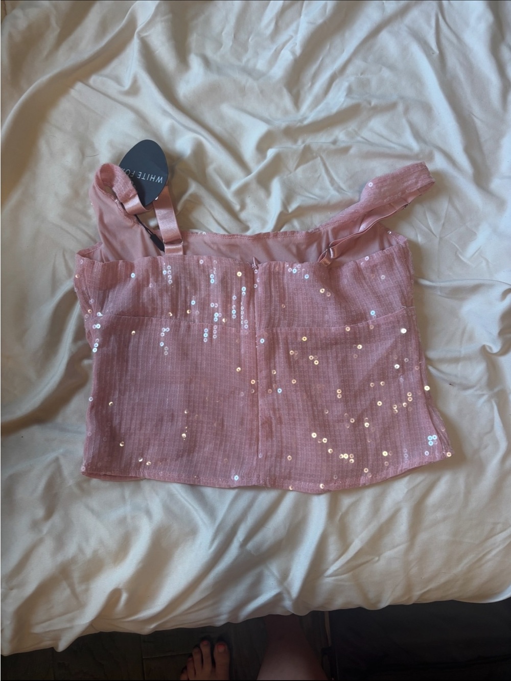 Brand new! Pink Sequin Scoop Neck Tank Top Can't Explain It Sequin Bustier Pink - Picture 5 of 5
